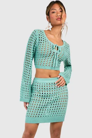 Boohoo Top Crop De Croché Con Tiras Cruzadas