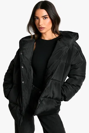 Boohoo Abrigo Petite Acolchado Con Capucha
