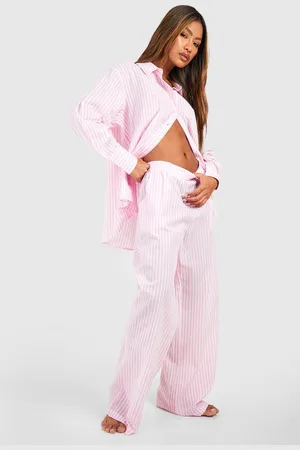 Boohoo Pantalón De Pijama De Algodón Con Raya Diplomática
