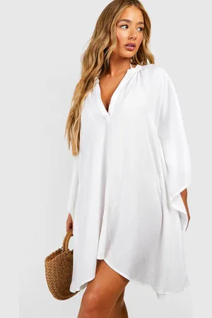 Boohoo Kimono De Playa Efecto Lino