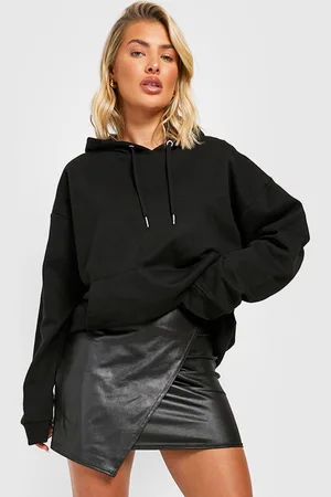 Boohoo Minifalda Cruzada De Tela Jersey Efecto Cuero
