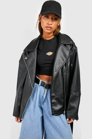 Boohoo Chaqueta Motera Súper Oversize Con Cinturón