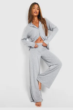 Boohoo Pantalón De Pijama De Pernera Ancha Y Tela Jersey