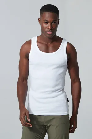 Boohoo Top Sin Mangas Man Active Para El Gimnasio De Canalé Ajustado Al Músculo