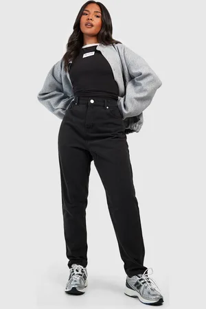 Boohoo Vaqueros Plus Mom De Tiro Alto