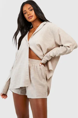 Boohoo Pantalón Corto De Pijama De Algodón Con Raya Diplomática