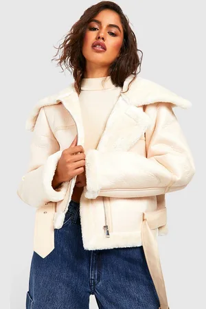 Boohoo Chaqueta De Doble Faz De Cuero Sintético Y Pelo Sintético