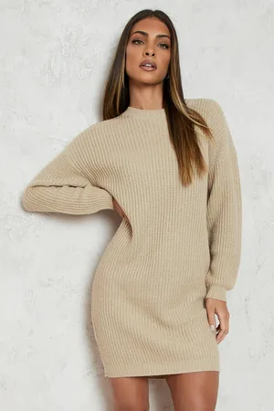 Boohoo Vestido Jersey Con Cuello De Caja