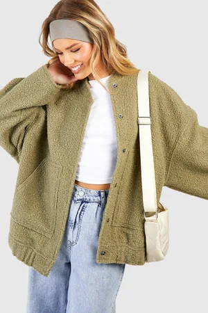 Boohoo Chaqueta Bomber Oversize De Lana