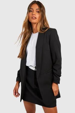 Boohoo Americana Entallada Con Mangas Fruncidas