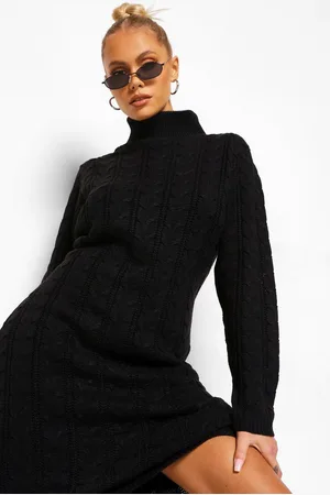 Boohoo Vestido Jersey De Punto En Ochos Y Cuello Vuelto
