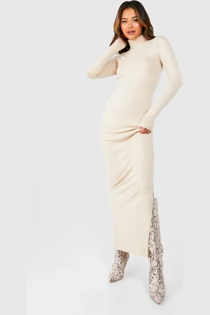 Boohoo Vestido Maxi Premium Súper Suave Ajustado Con Cuello Vuelto