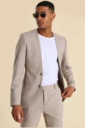Boohoo Americana Ajustada Sin Cuello Con Botonadura