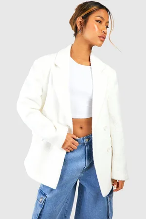 Boohoo Americana De Lana De Tejido Bouclé Con Botonadura Doble