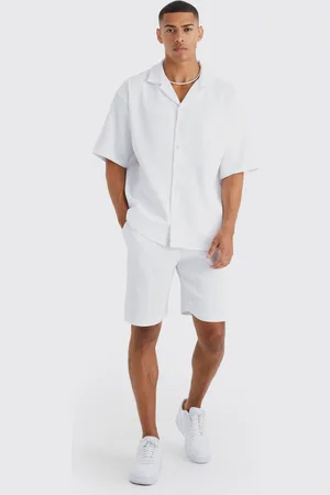 Boohoo Conjunto De Pantalón Corto Y Camisa Oversize Plisada De Manga Corta