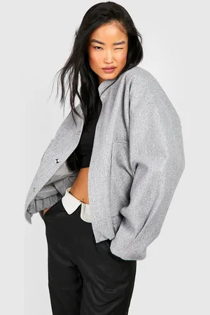 Boohoo Chaqueta Bomber Oversize Efecto Lana