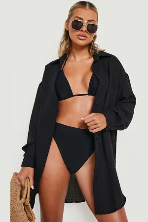 Boohoo Camisa Oversize De Lino Para La Playa