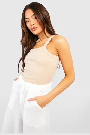 Boohoo Top Sin Mangas De Canalé Con Tira Curva Y Unión Gruesa