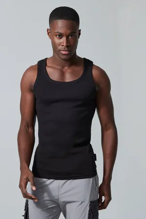 Boohoo Top Sin Mangas Man Active Para El Gimnasio De Canalé Ajustado Al Músculo