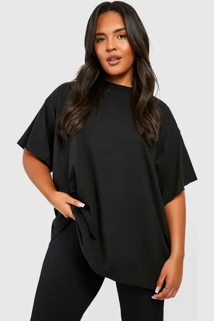 Boohoo Camiseta Plus De Algodón Básica Súper Oversize Con Cuello De Caja