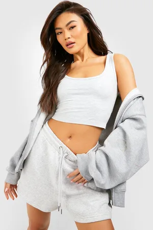 Boohoo Conjunto De Pantalón Corto Deportivo Y Top Crop Con Escote En U