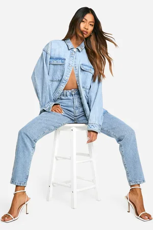 Boohoo Vaqueros Mom Básicos De Tiro Alto