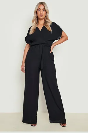 Boohoo Mono Plus Largo Plisado Ajustado Con Atadura