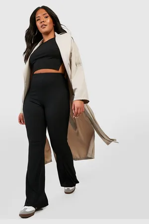 Boohoo Pantalón De Campana Plus Básico De Canalé Y Tiro Alto