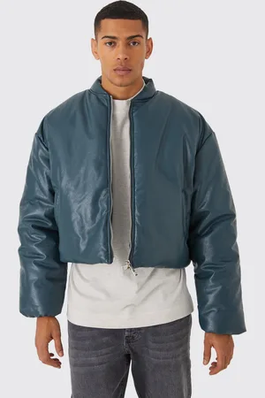 Boohoo Chaqueta Bomber Recta Acolchada De Cuero Sintético