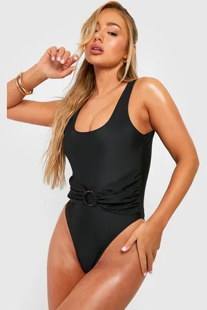 Boohoo Bañador Con Escote En U Y Anillo Con Control De Abdomen
