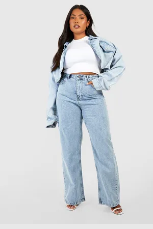 Boohoo Vaqueros Plus De Pernera Ancha Y Tiro Alto Moldeadores De Trasero