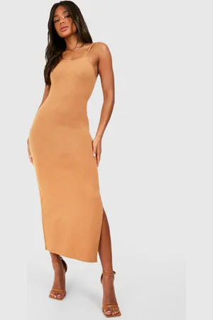 Boohoo Vestido Midaxi Premium Súper Suave Estilo Nadador Con Escote En U