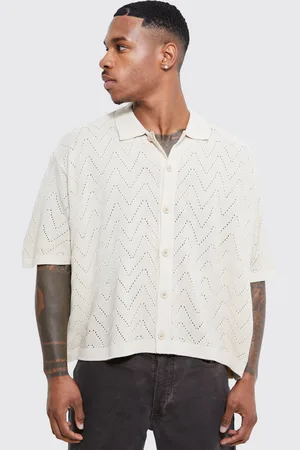 Boohoo Camisa Recta De Manga Corta Y Punto Calado