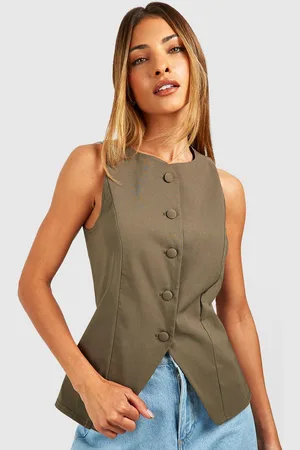 Boohoo Chaleco De Tela Propia Con Botones