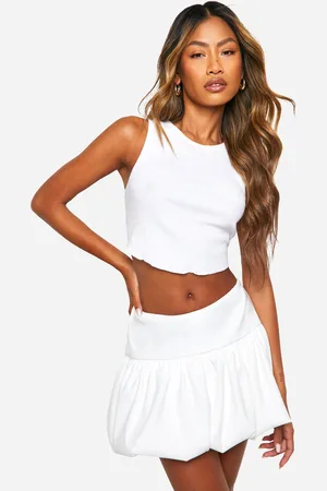 Boohoo Minifalda De Bengalina Con Pompones