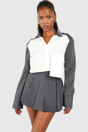 Boohoo Minifalda De Tiro Medio Plisada Con Raya Diplomática