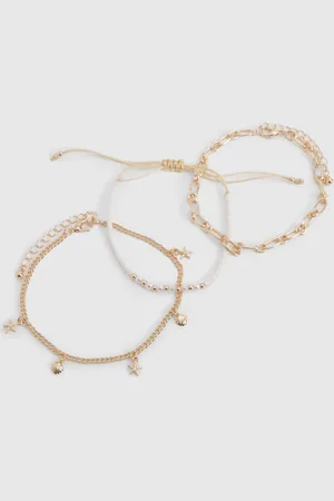 Boohoo Pack De 2 Tobilleras Doradas Con Estrellas De Mar