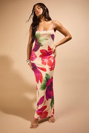 Boohoo Vestido Maxi De Flores Transparente