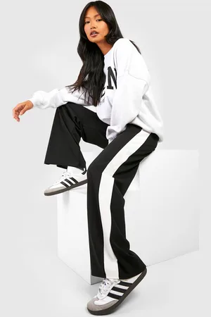 Boohoo Pantalón De Tiro Alto Y Tela Crepé Con Línea Lateral