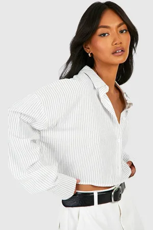 Boohoo Camisa Crop De Rayas