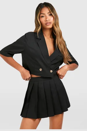 Boohoo Americana Crop Efecto Lino Recta