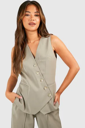 Boohoo Chaleco Asimétrico Con Botones De Imitación De Cuerno