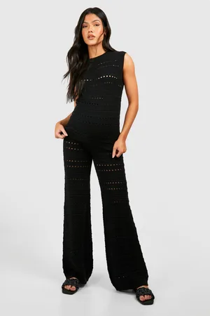 Boohoo Conjunto Premamá De Punto Con Túnica De Croché Y Pantalón De Pernera Ancha