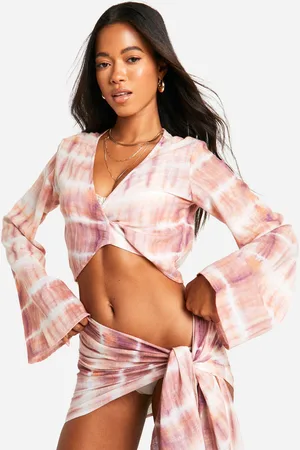 Boohoo Conjunto Coordinado Para La Playa Con Desteñido Anudado