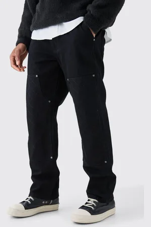 Boohoo Vaqueros Holgados Estilo Carpintero Sin Tratar En Con Detalle De Costuras
