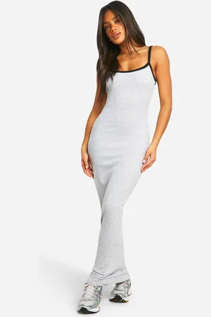Boohoo Vestido Maxi De Tirantes Con Unión En Contraste