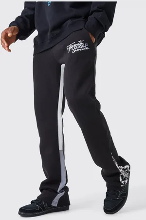 Boohoo Pantalón Deportivo Ajustado De Campana Con Pernera Plisada Y Estampado De Estrellas