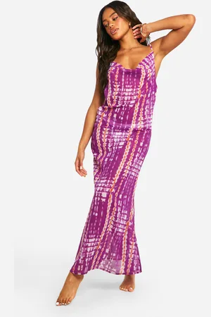 Boohoo Vestido Maxi Para La Playa De Chifón Con Desteñido Anudado