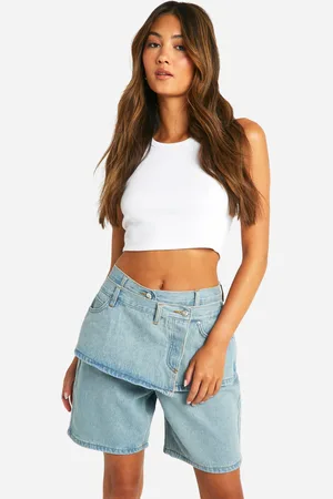 Boohoo Pantalón Corto Vaquero 2 En 1