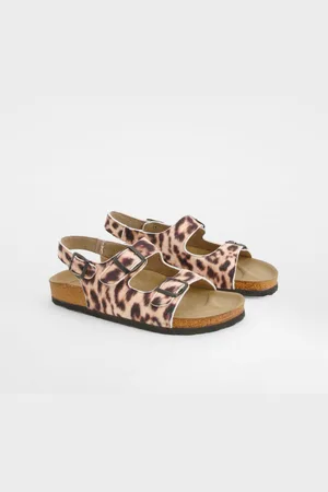 Boohoo Sandalias Con Plantilla Moldeada Y Tira Doble Con Estampado De Leopardo